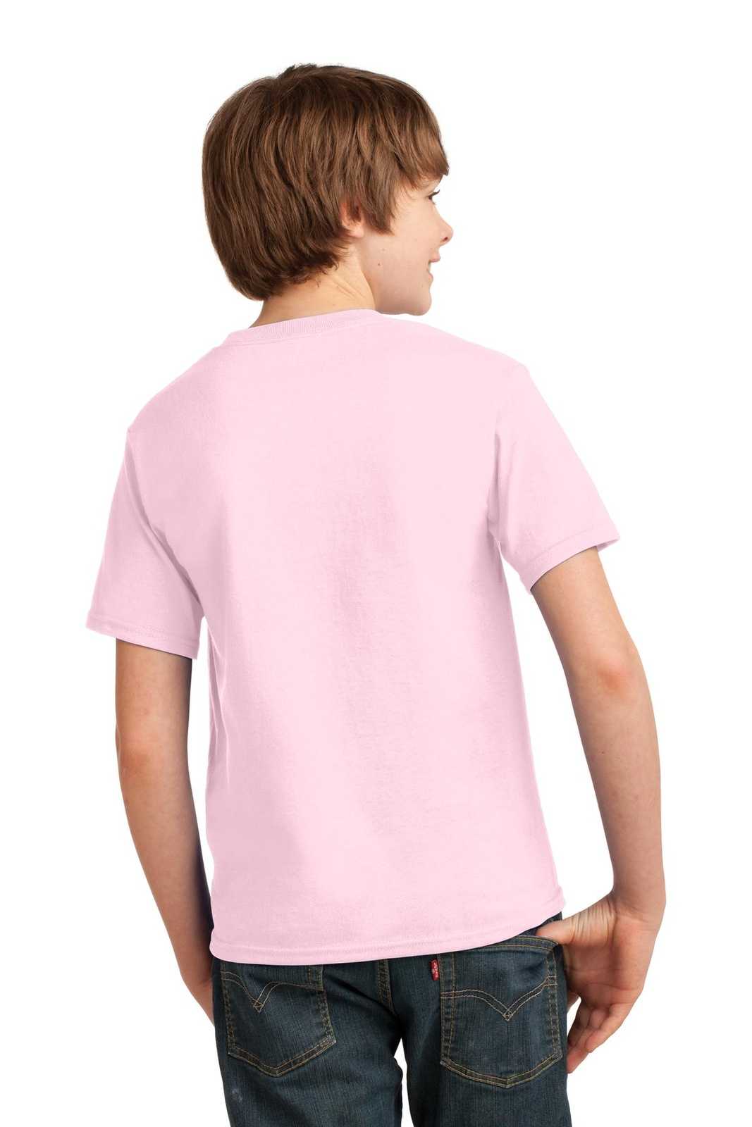 Port &amp; Company PC61Y Youth Essential Tee - Pale Pink - HIT a Double - 2