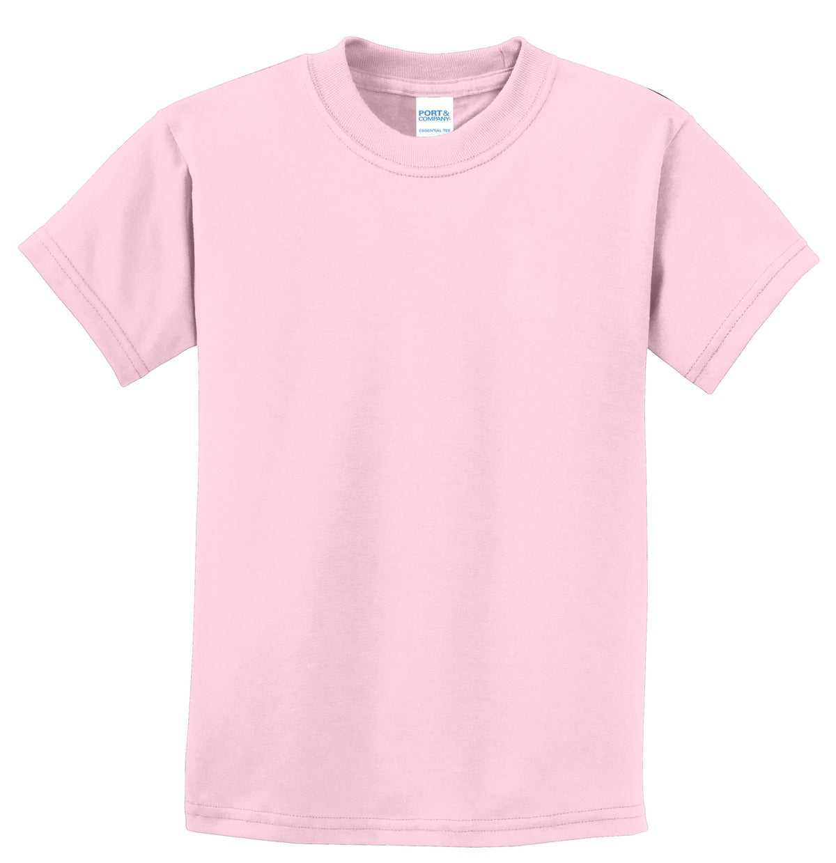 Port &amp; Company PC61Y Youth Essential Tee - Pale Pink - HIT a Double - 5