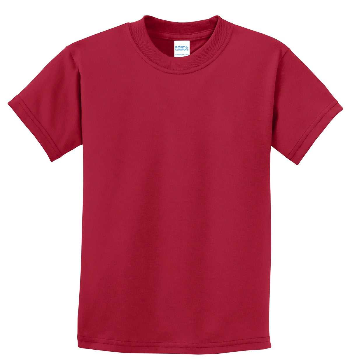 Port &amp; Company PC61Y Youth Essential Tee - Red - HIT a Double - 5