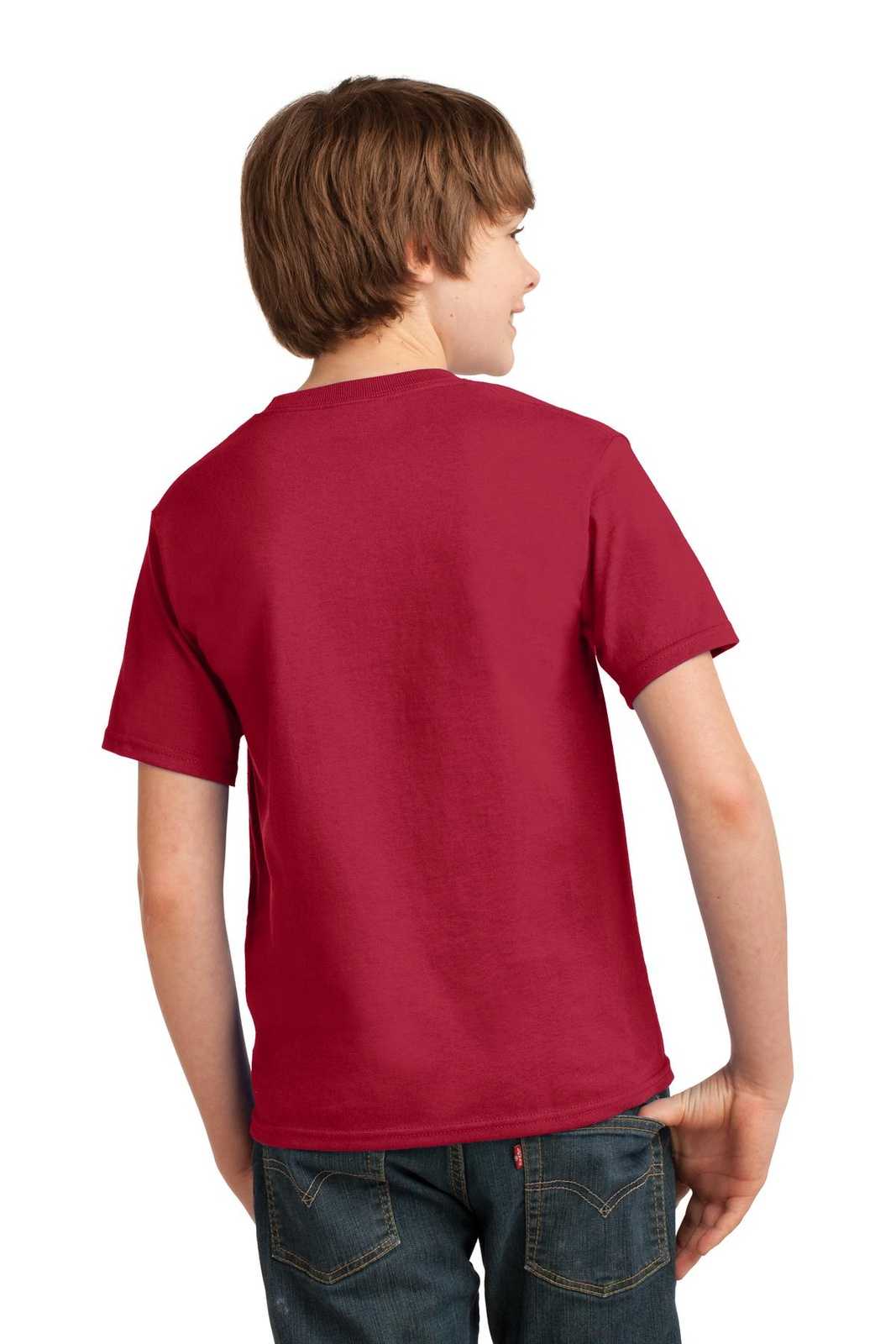 Port &amp; Company PC61Y Youth Essential Tee - Red - HIT a Double - 2