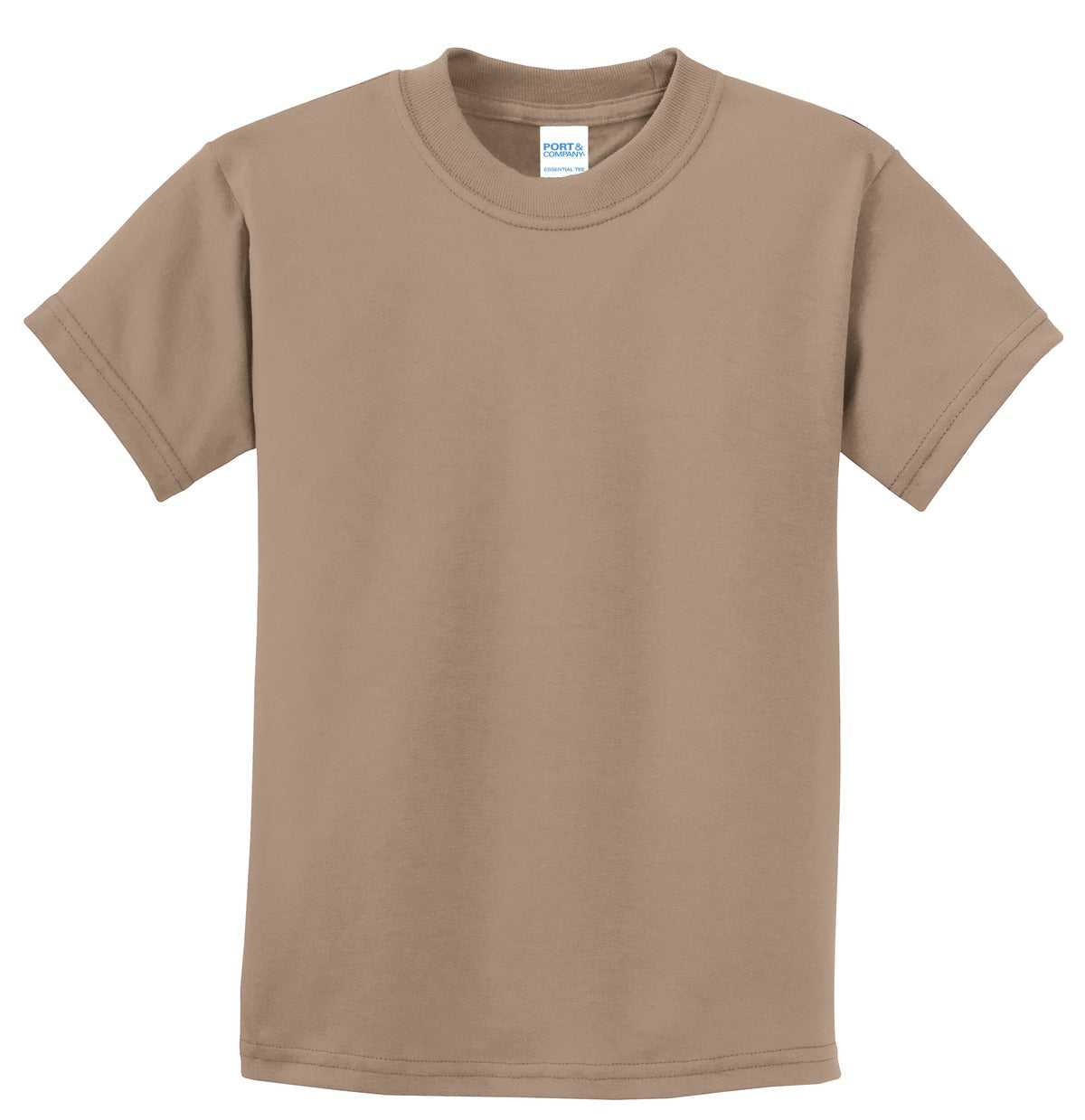 Port &amp; Company PC61Y Youth Essential Tee - Sand - HIT a Double - 5