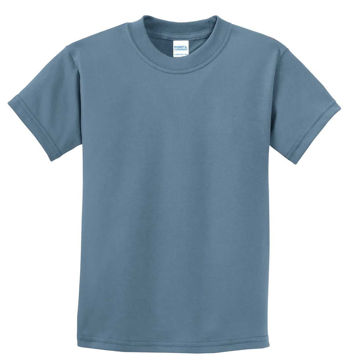 Port &amp; Company PC61Y Youth Essential Tee - Stonewashed Blue - HIT a Double - 5