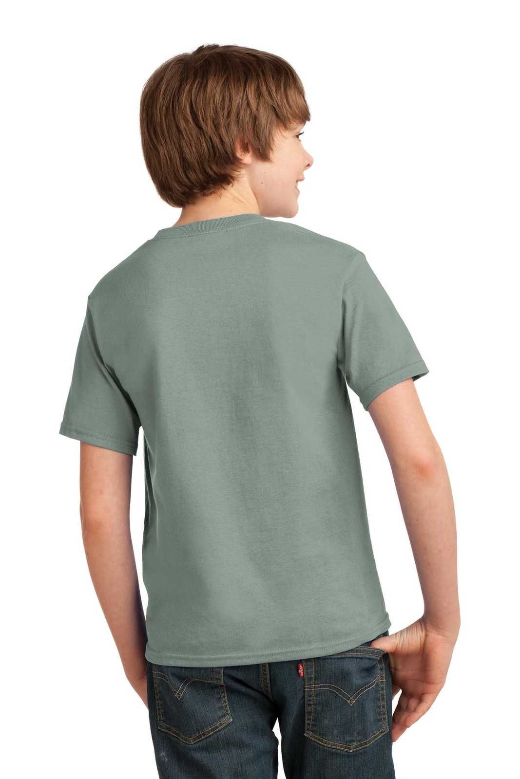 Port &amp; Company PC61Y Youth Essential Tee - Stonewashed Green - HIT a Double - 2