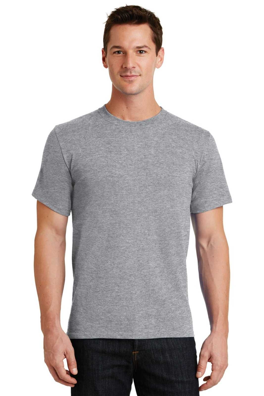 Port &amp; Company PC61 Essential Tee - Athletic Heather - HIT a Double - 1