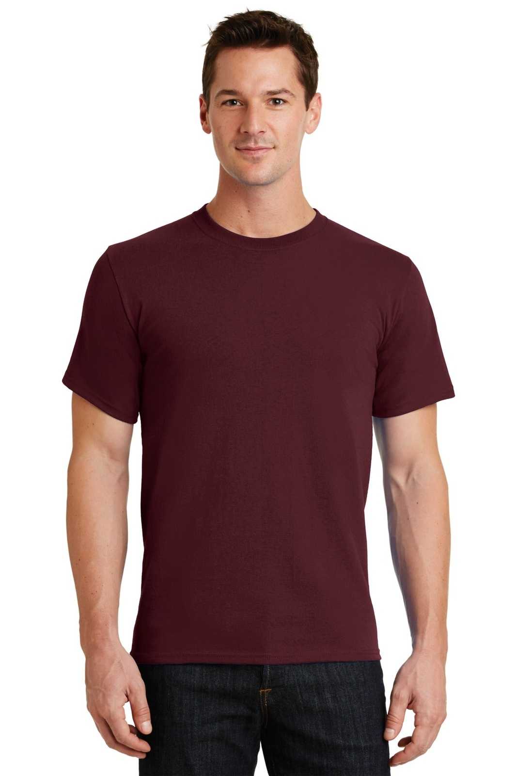 Port &amp; Company PC61 Essential Tee - Athletic Maroon - HIT a Double - 1