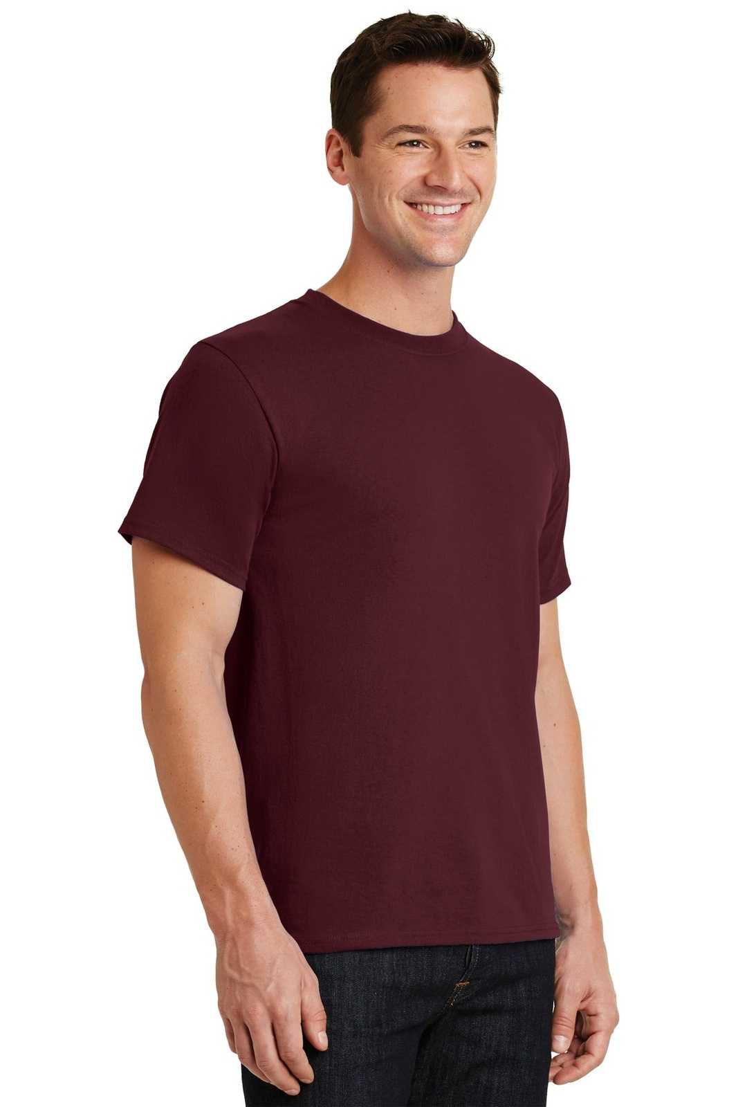 Port &amp; Company PC61 Essential Tee - Athletic Maroon - HIT a Double - 4