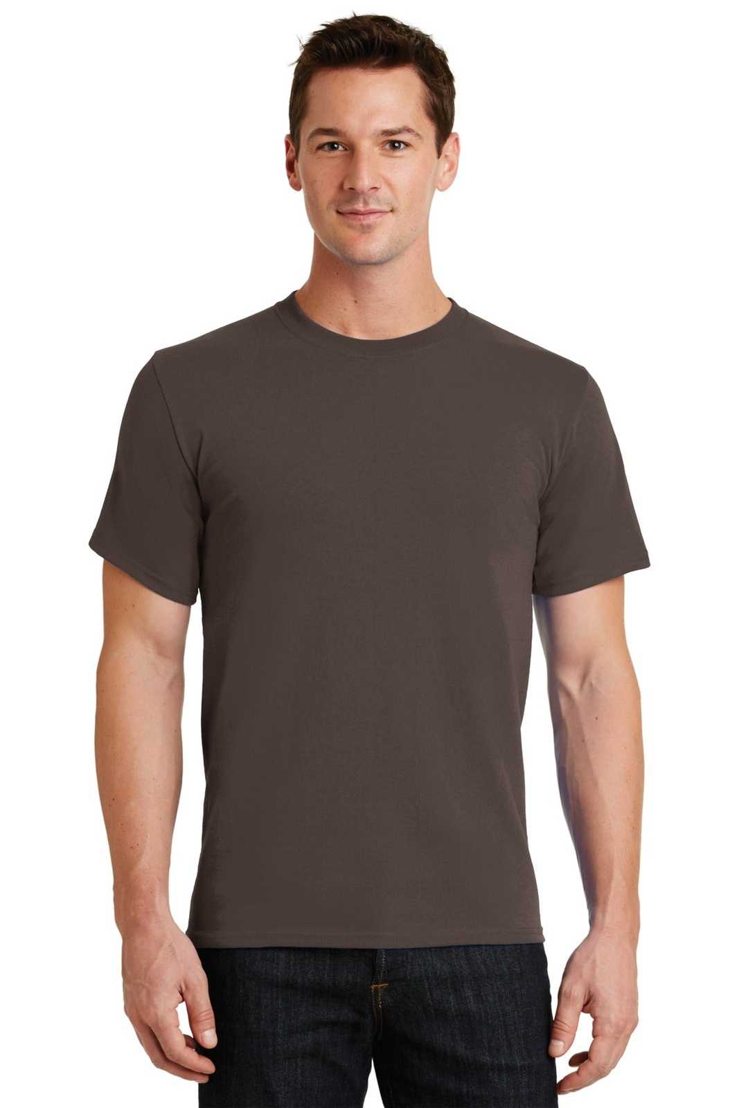 Port &amp; Company PC61 Essential Tee - Brown - HIT a Double - 1