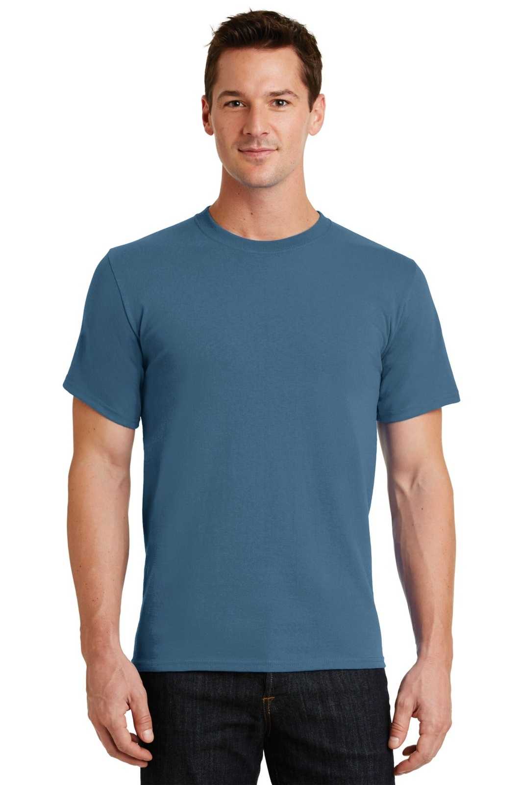 Port &amp; Company PC61 Essential Tee - Colonial Blue - HIT a Double - 1