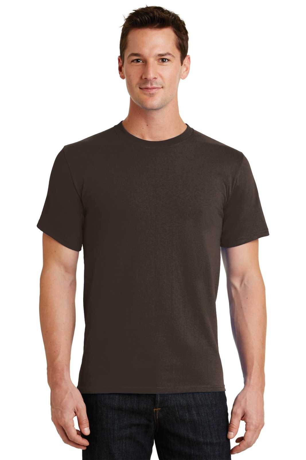 Port &amp; Company PC61 Essential Tee - Dark Chocolate Brown - HIT a Double - 1