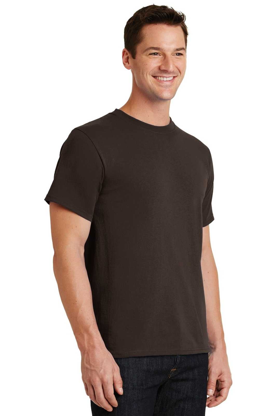Port &amp; Company PC61 Essential Tee - Dark Chocolate Brown - HIT a Double - 4