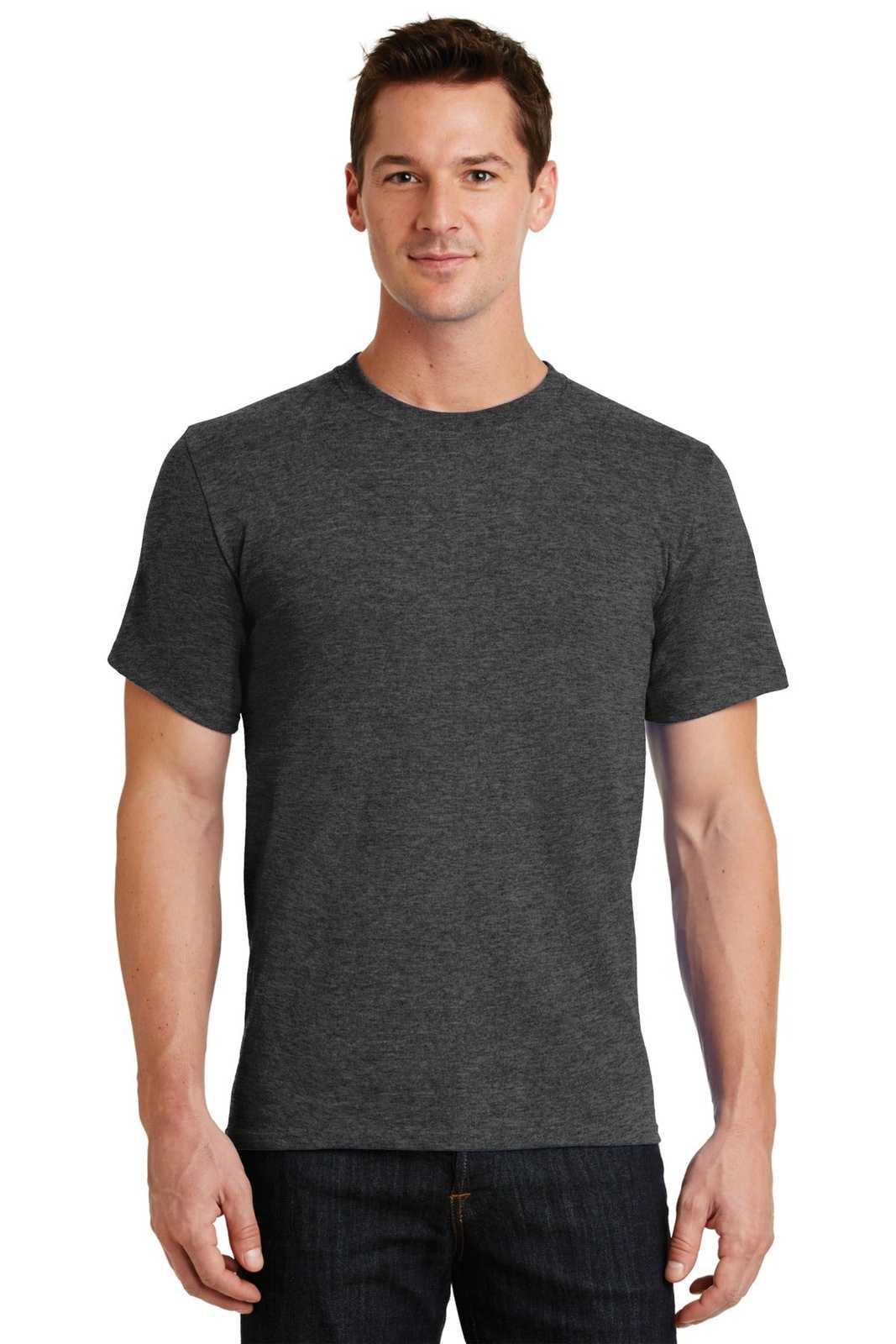 Port & Company PC61 Essential Tee - Dark Heather Gray - HIT a Double - 1