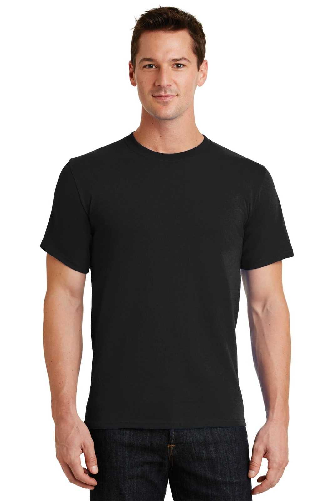 Port &amp; Company PC61 Essential Tee - Jet Black - HIT a Double - 1