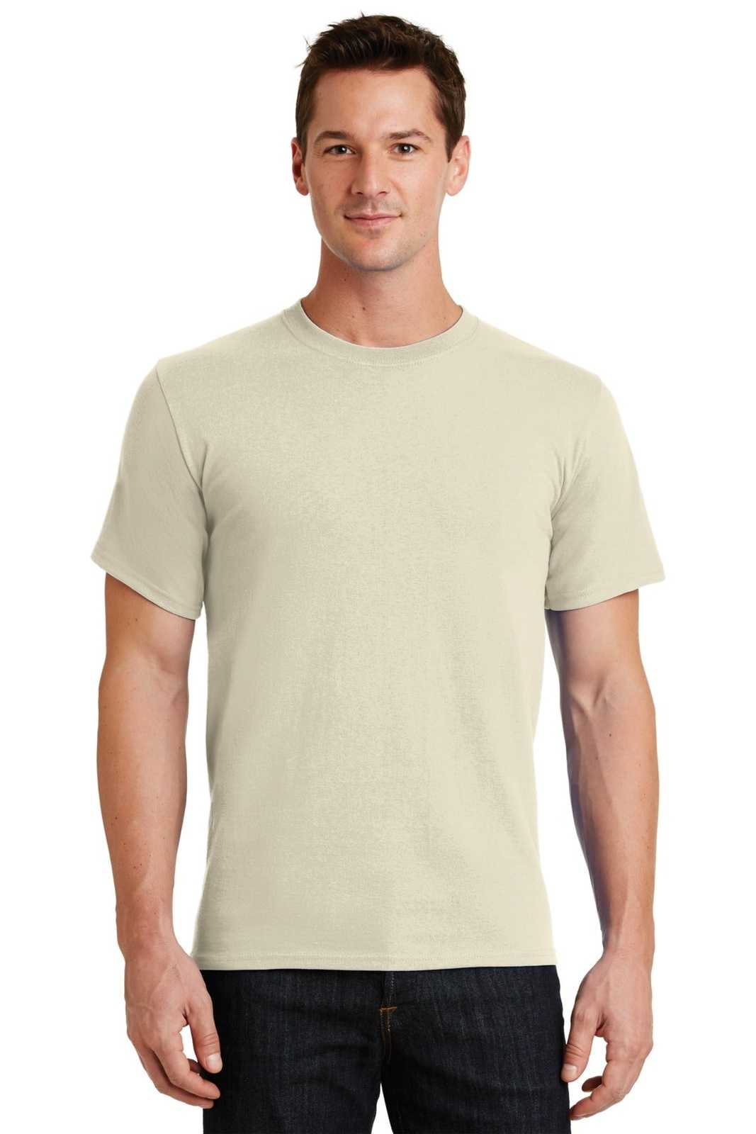 Port &amp; Company PC61 Essential Tee - Natural - HIT a Double - 1