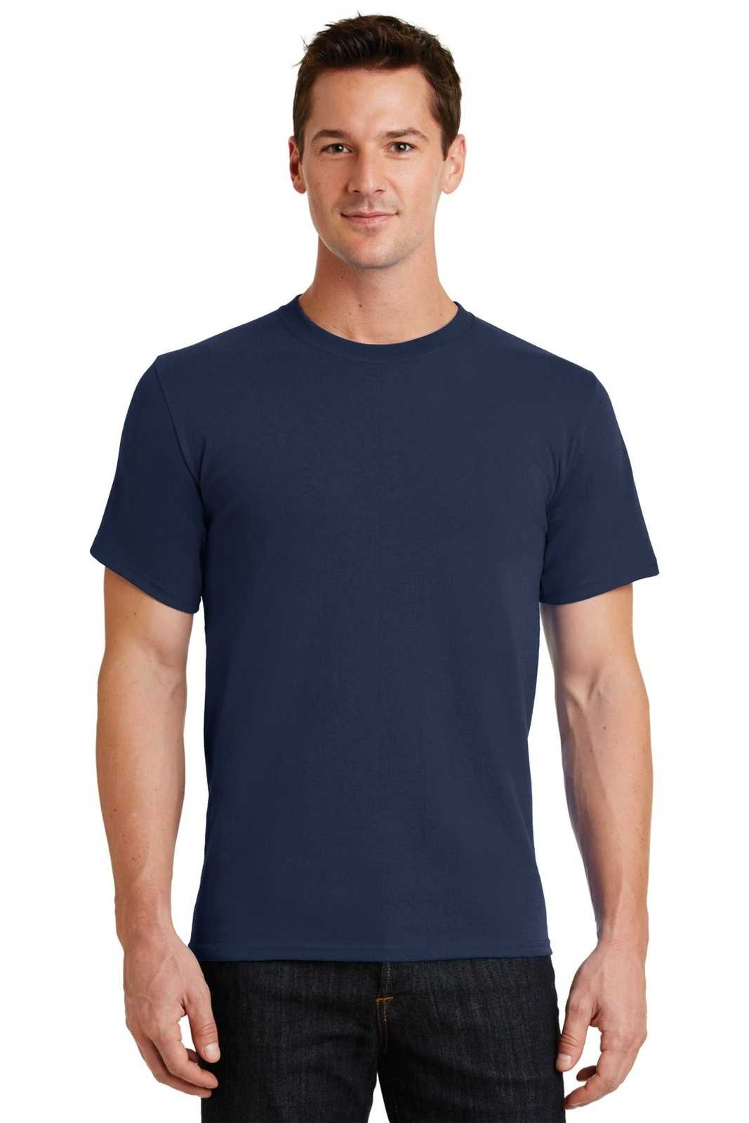 Port &amp; Company PC61 Essential Tee - Navy - HIT a Double - 1