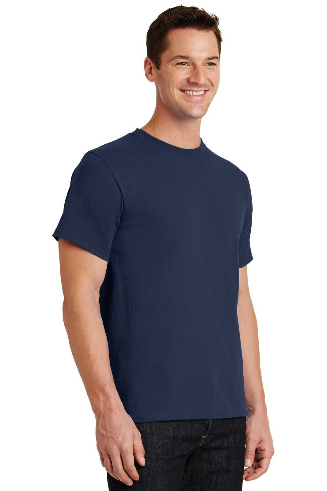 Port &amp; Company PC61 Essential Tee - Navy - HIT a Double - 4