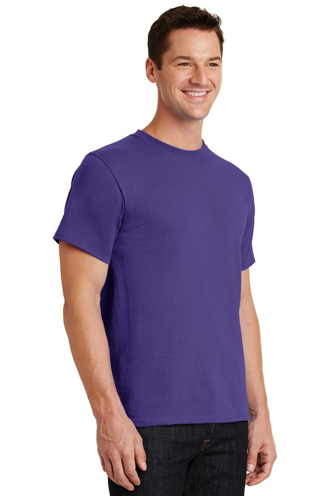 Port &amp; Company PC61 Essential Tee - Purple - HIT a Double - 4