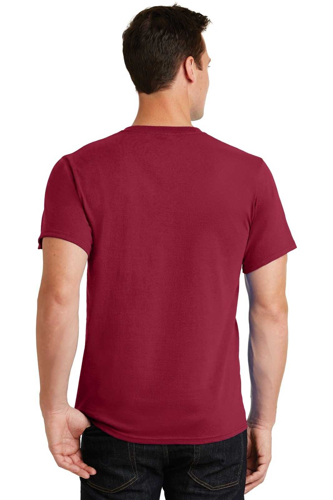 Port &amp; Company PC61 Essential Tee - Rich Red - HIT a Double - 2