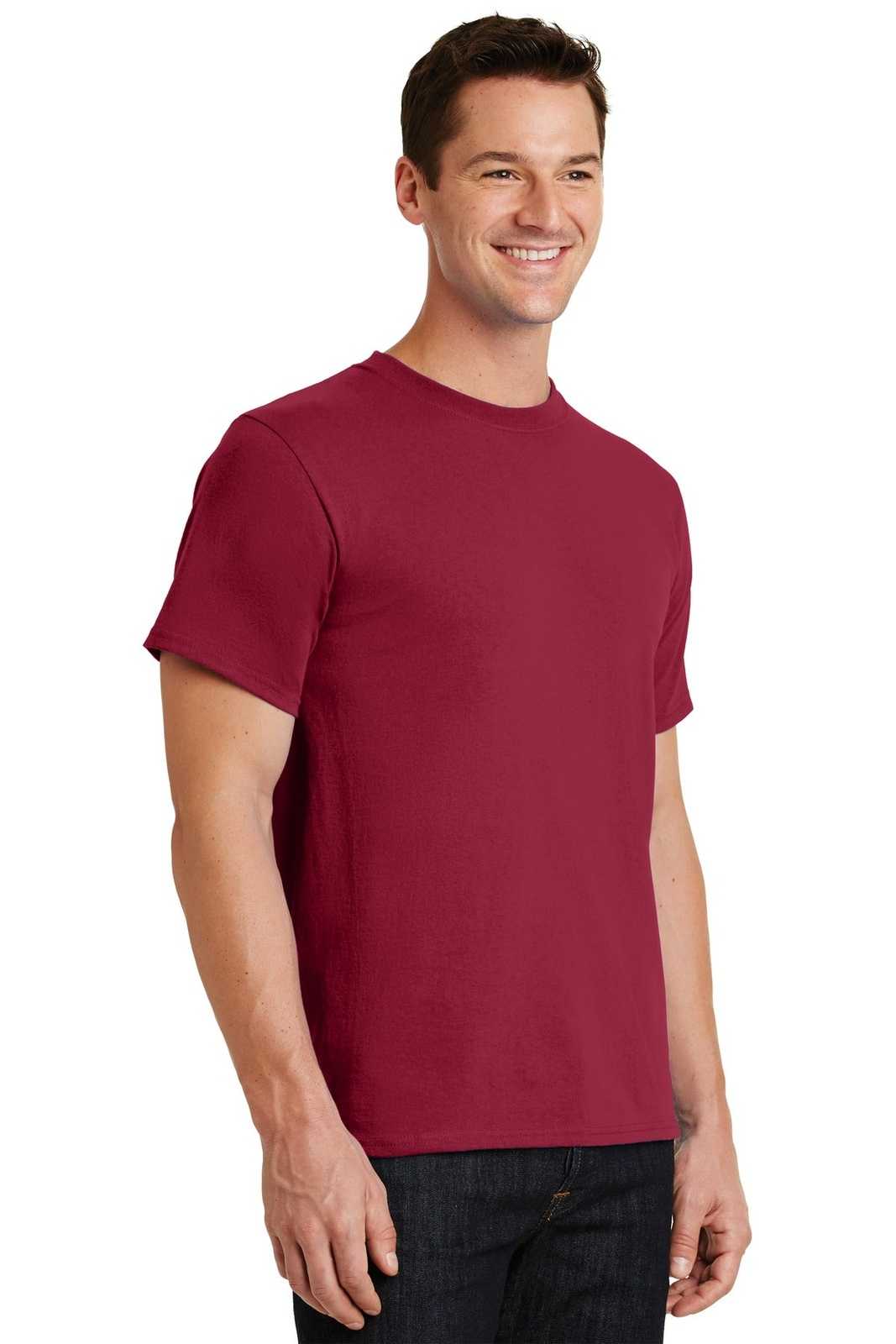 Port &amp; Company PC61 Essential Tee - Rich Red - HIT a Double - 4