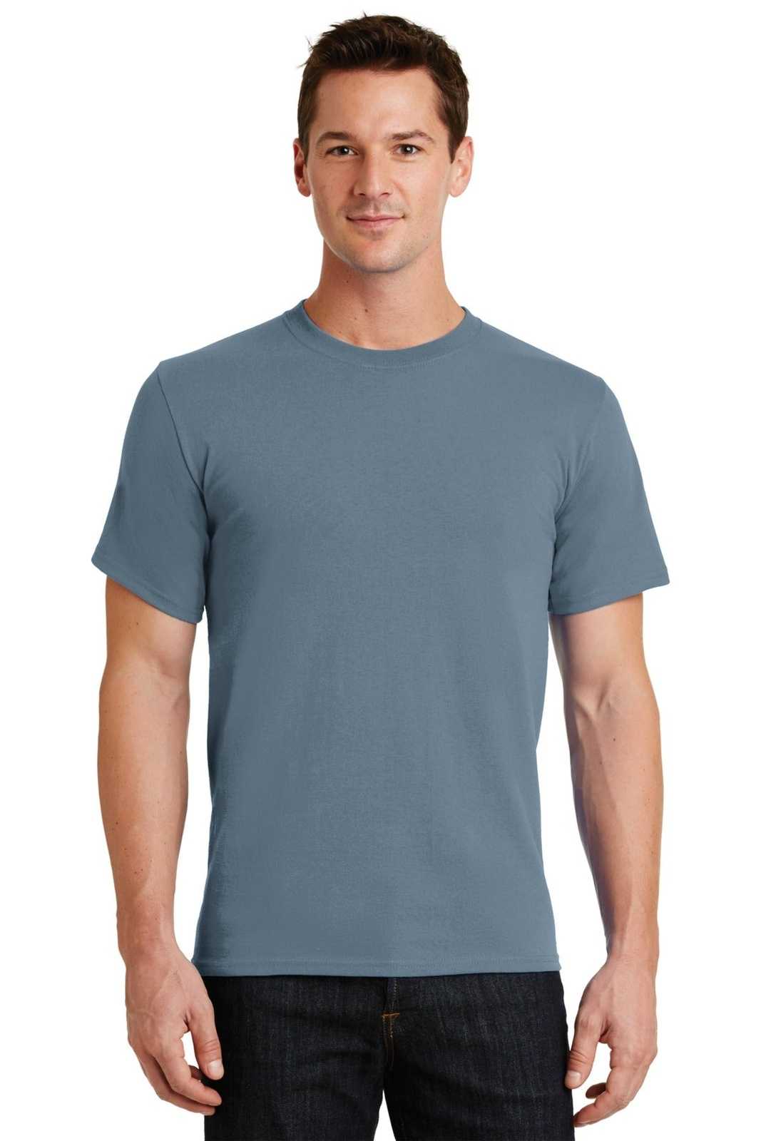 Port &amp; Company PC61 Essential Tee - Stonewashed Blue - HIT a Double - 1