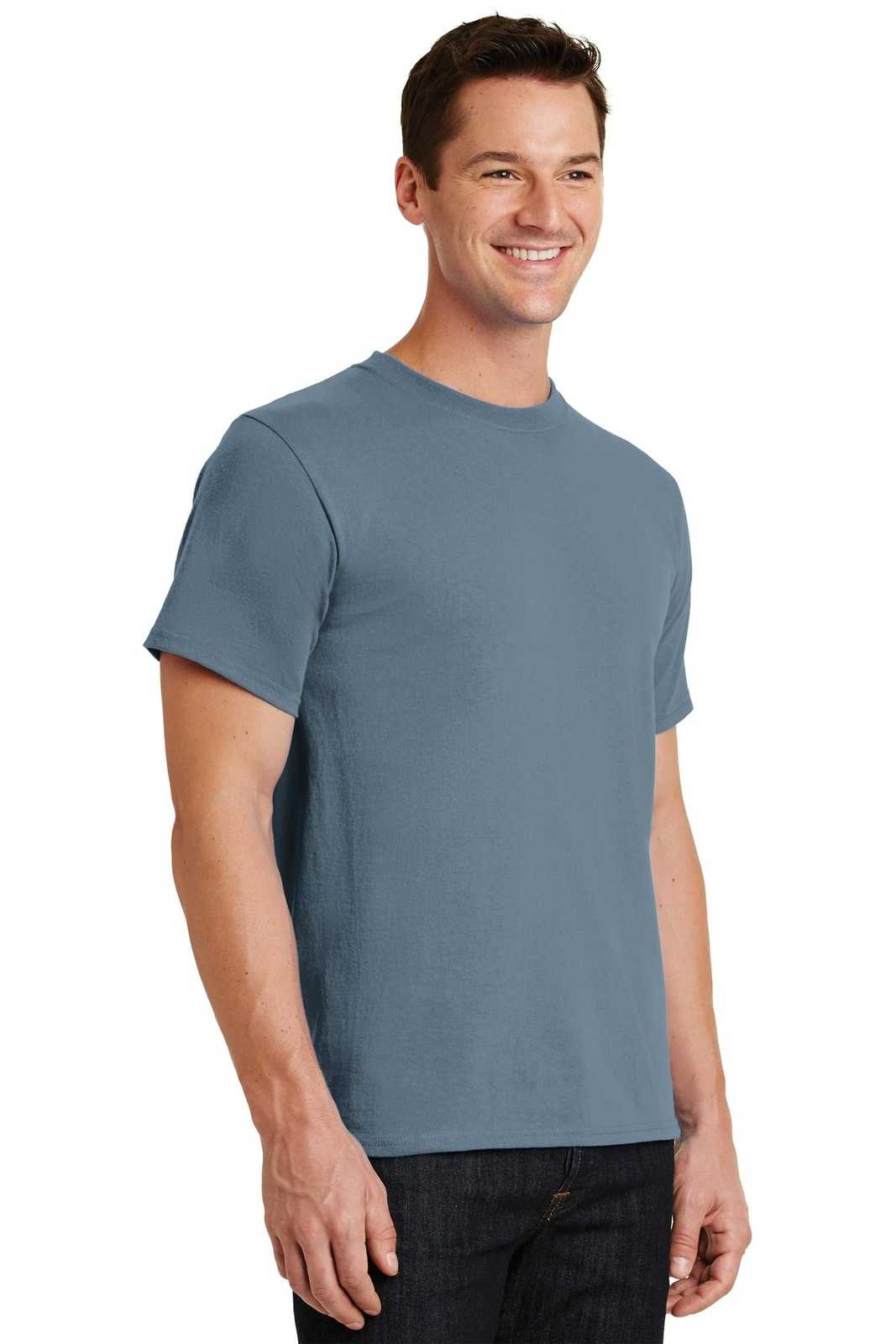 Port &amp; Company PC61 Essential Tee - Stonewashed Blue - HIT a Double - 4