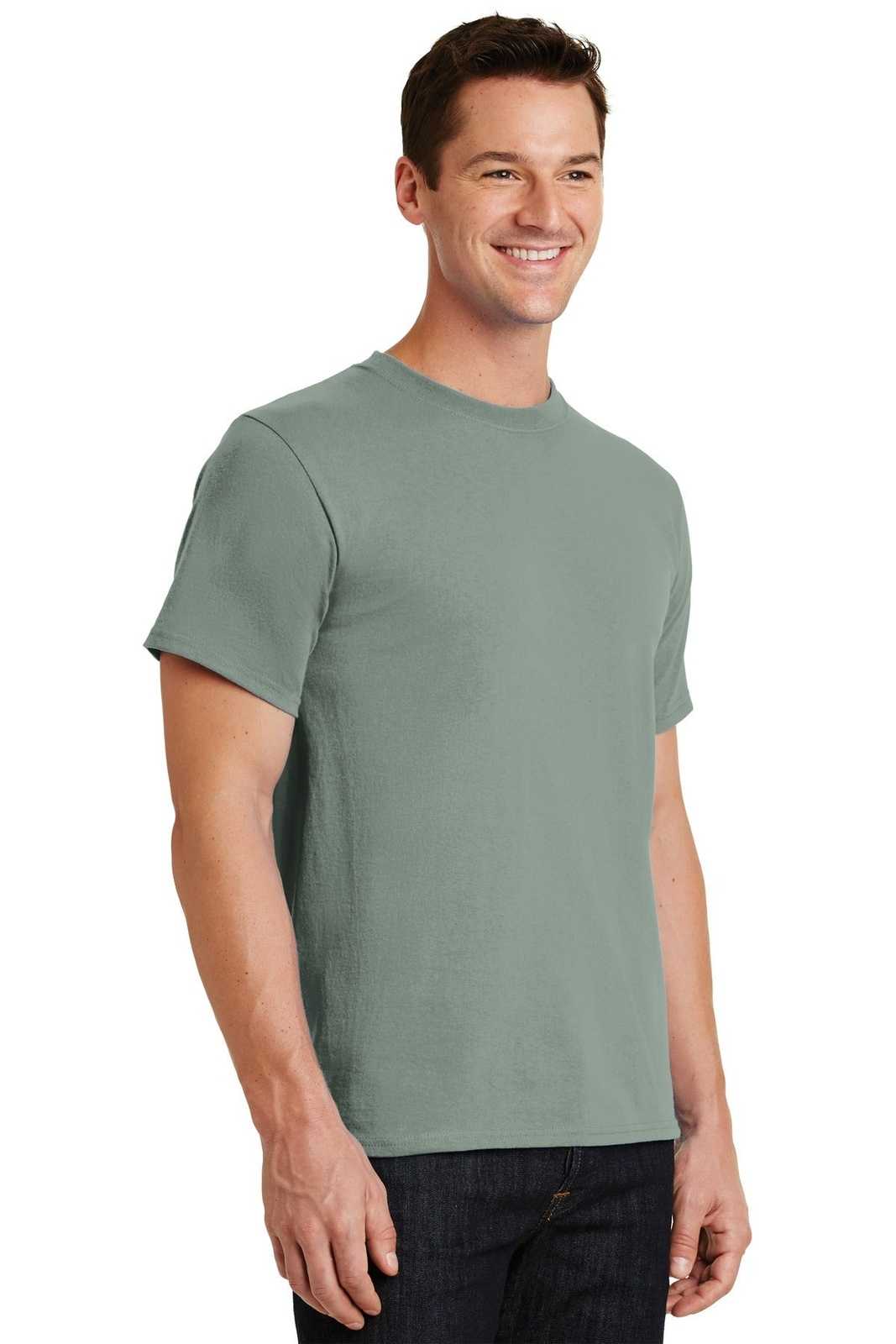 Port &amp; Company PC61 Essential Tee - Stonewashed Green - HIT a Double - 4