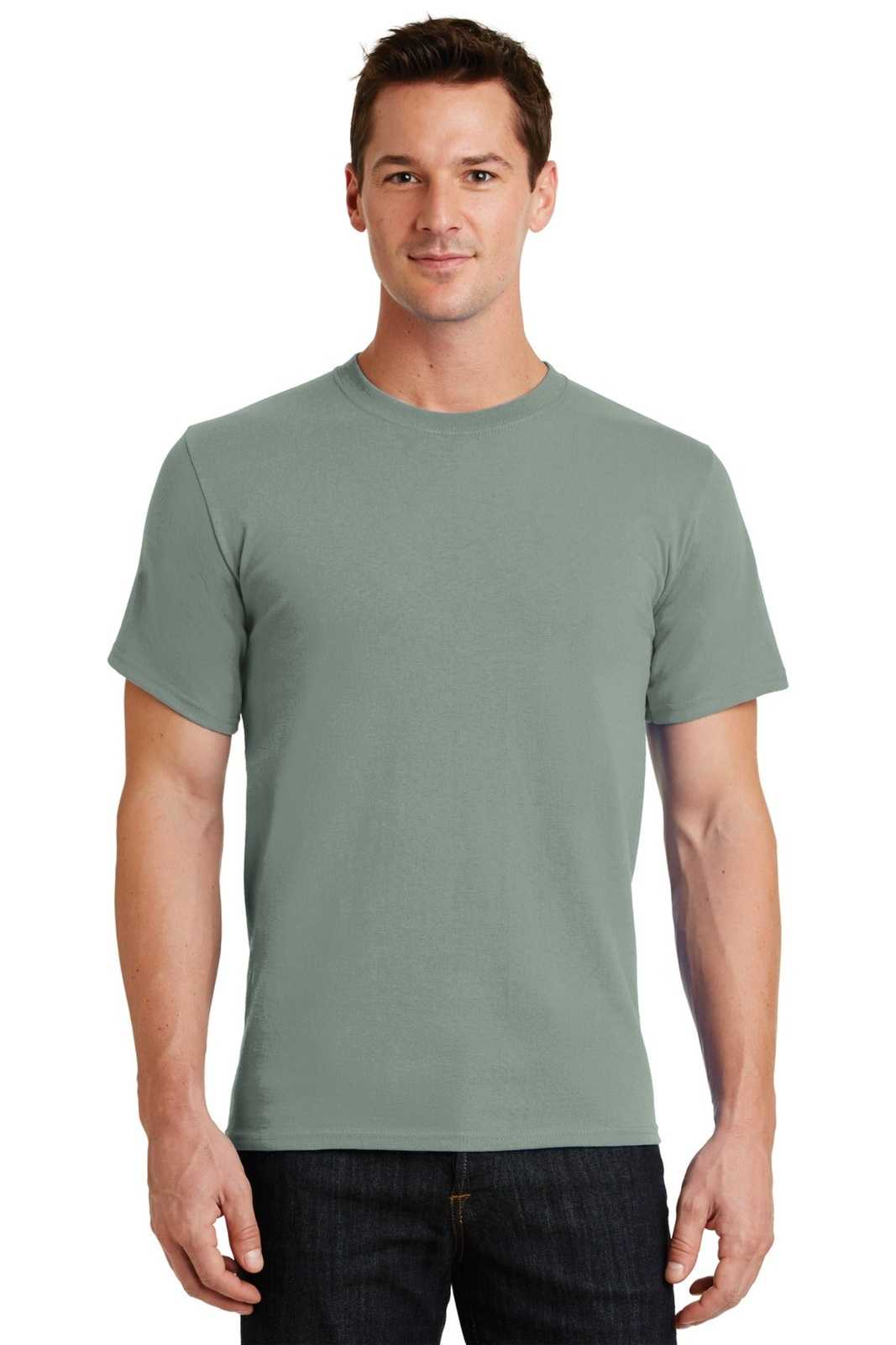 Port &amp; Company PC61 Essential Tee - Stonewashed Green - HIT a Double - 1