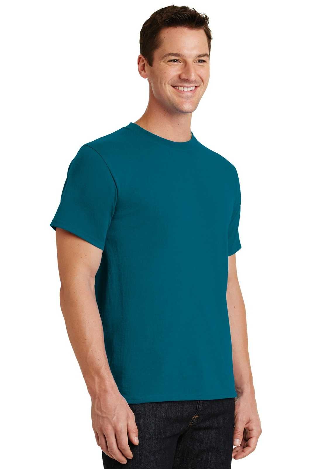 Port &amp; Company PC61 Essential Tee - Teal - HIT a Double - 4