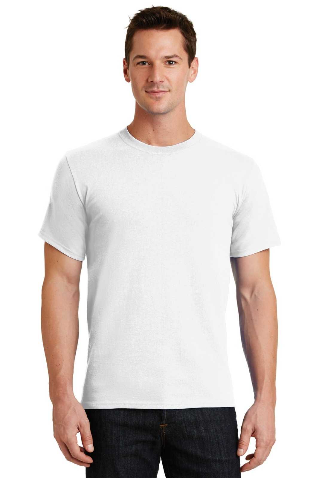 Port &amp; Company PC61 Essential Tee - White - HIT a Double - 1