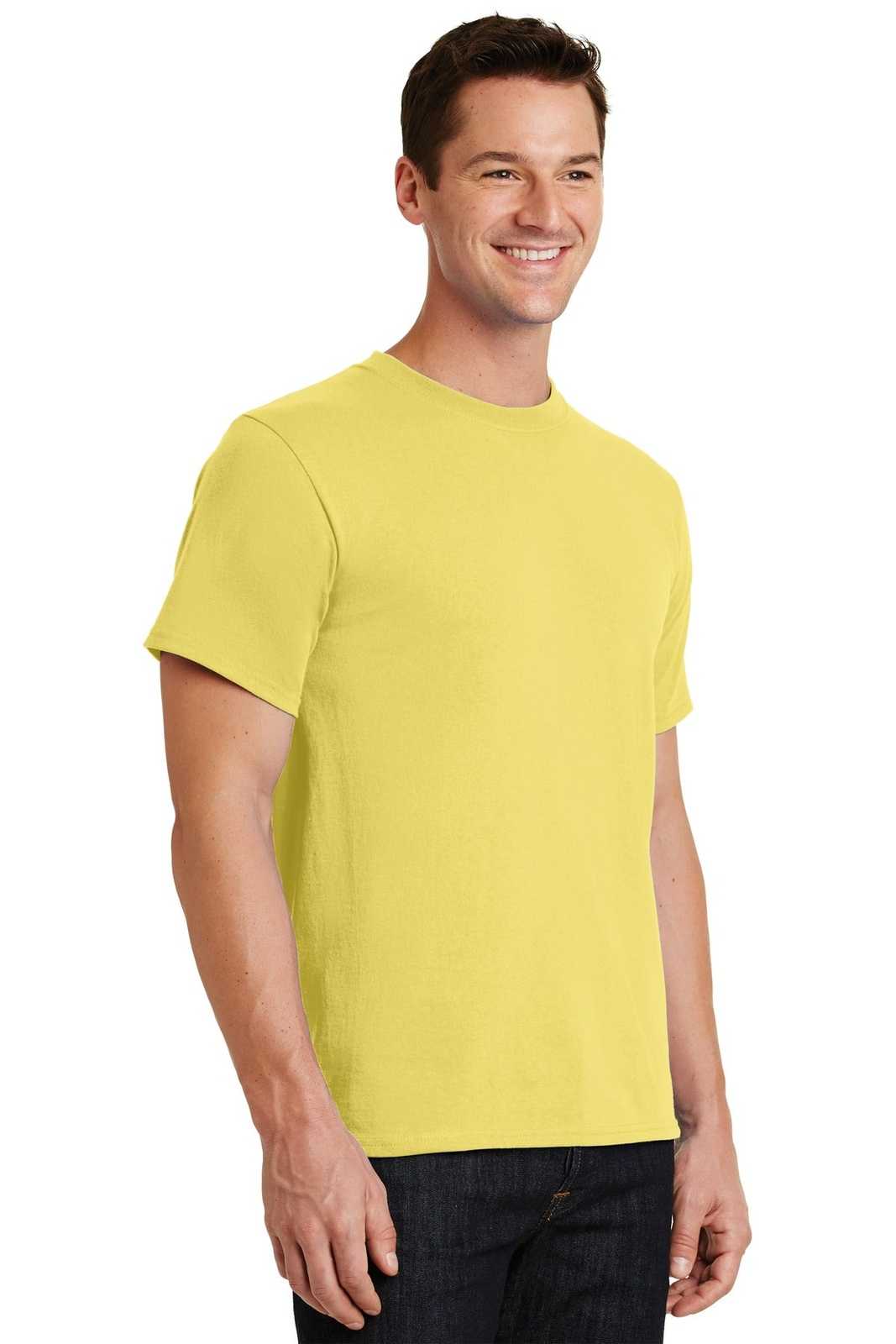 Port &amp; Company PC61 Essential Tee - Yellow - HIT a Double - 4