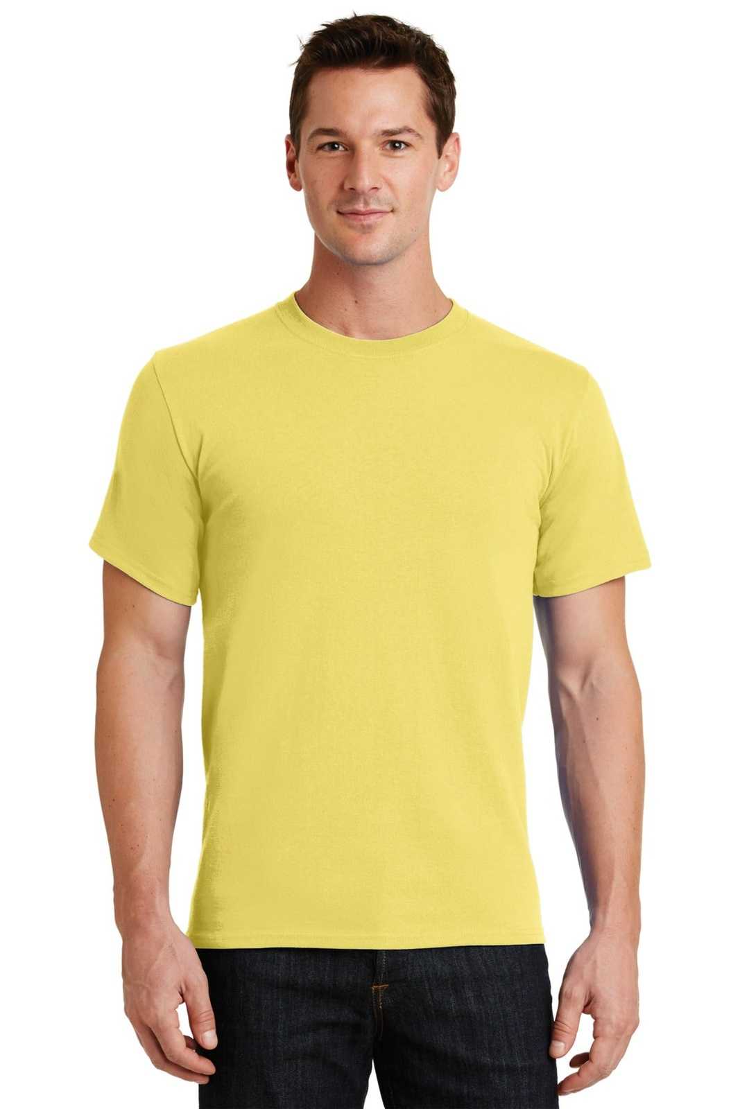 Port &amp; Company PC61 Essential Tee - Yellow - HIT a Double - 1
