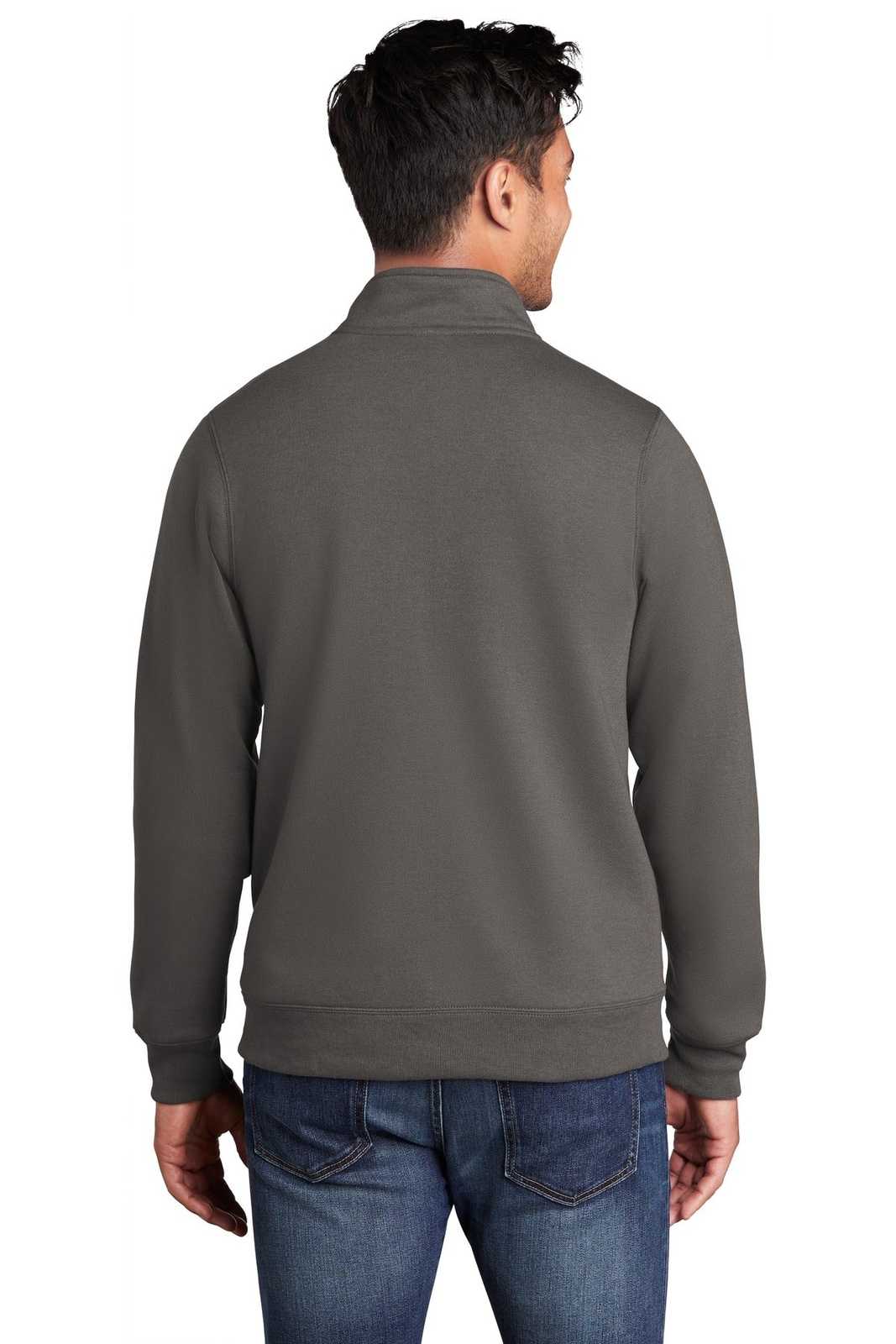 Port & Company PC78FZ Core Fleece Cadet Full-Zip Sweatshirt - Charcoal - HIT a Double - 1
