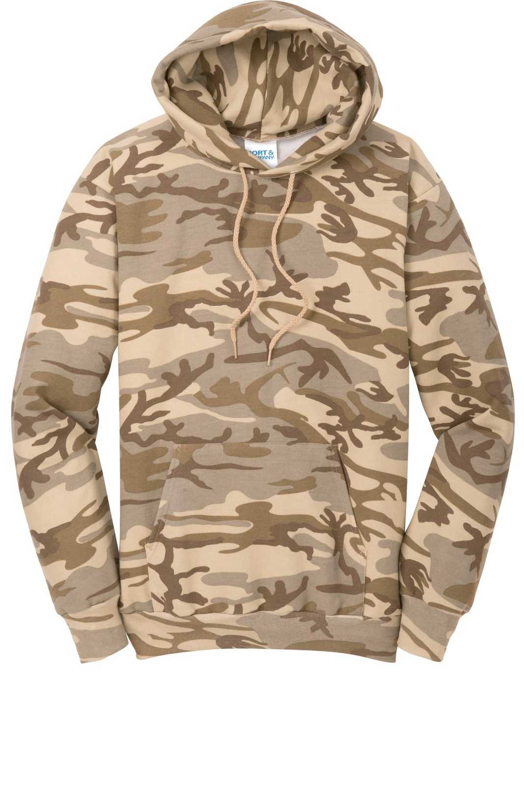 Port &amp; Company PC78HC Core Fleece Camo Pullover Hooded Sweatshirt - Desert Camo - HIT a Double - 5