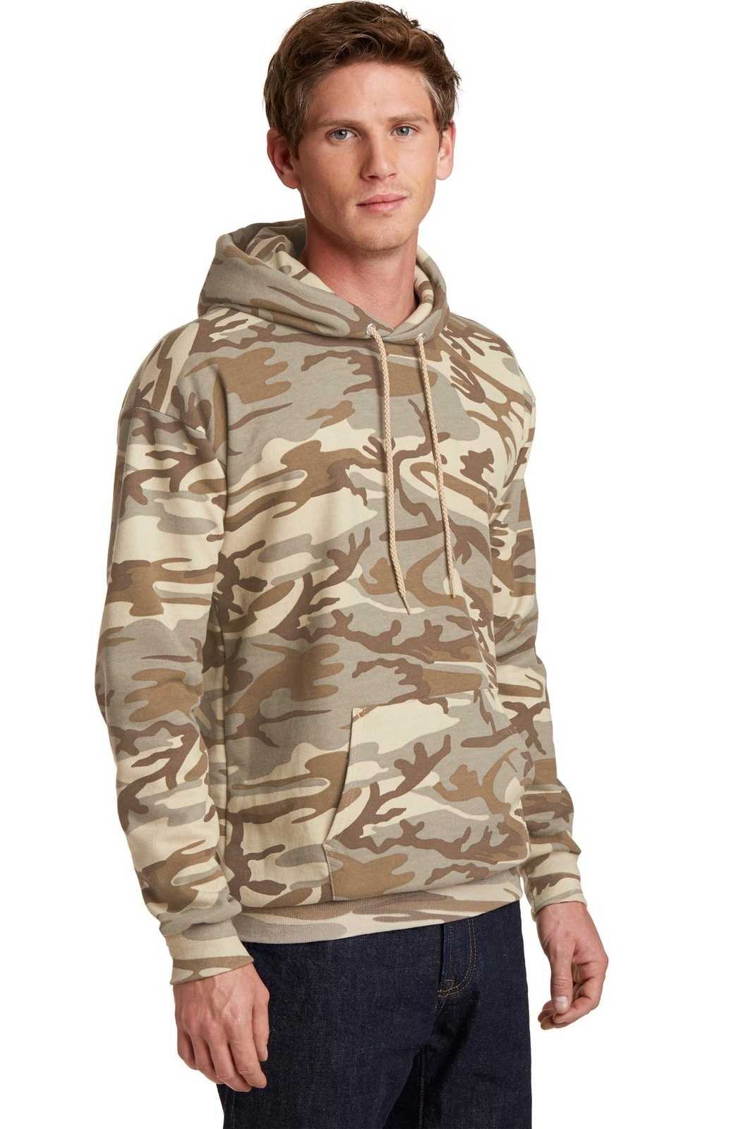 Port &amp; Company PC78HC Core Fleece Camo Pullover Hooded Sweatshirt - Desert Camo - HIT a Double - 4
