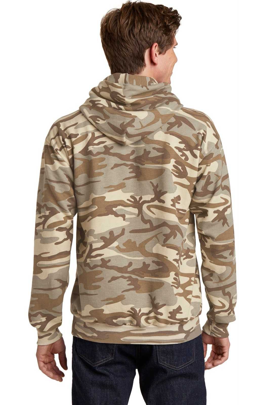 Port &amp; Company PC78HC Core Fleece Camo Pullover Hooded Sweatshirt - Desert Camo - HIT a Double - 2