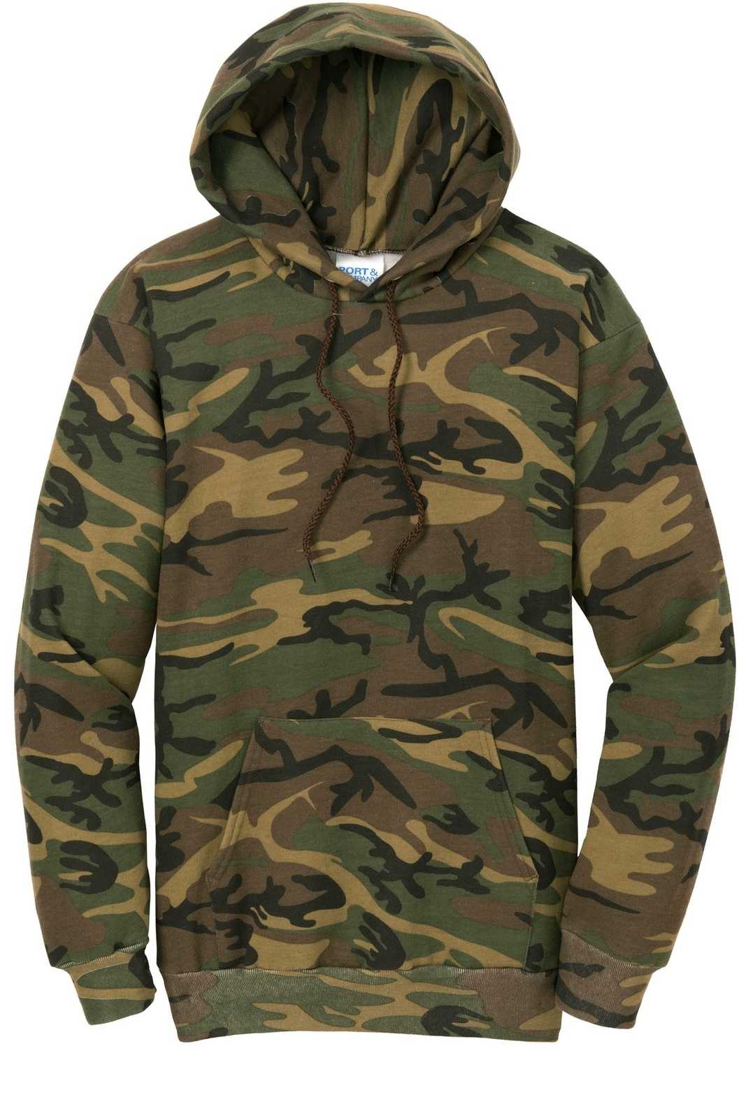 Port &amp; Company PC78HC Core Fleece Camo Pullover Hooded Sweatshirt - Military Camo - HIT a Double - 5