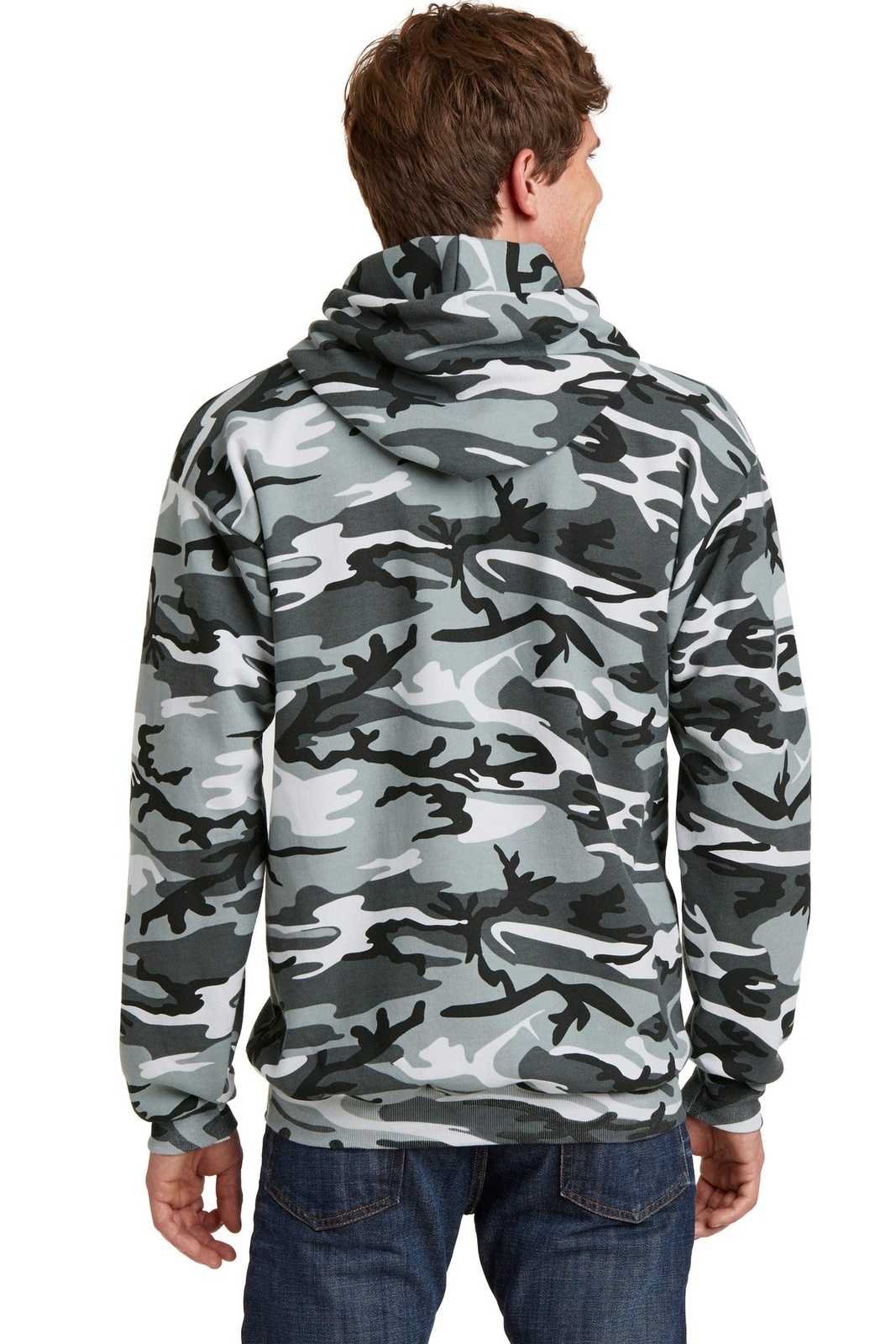 Port &amp; Company PC78HC Core Fleece Camo Pullover Hooded Sweatshirt - Winter Camo - HIT a Double - 2