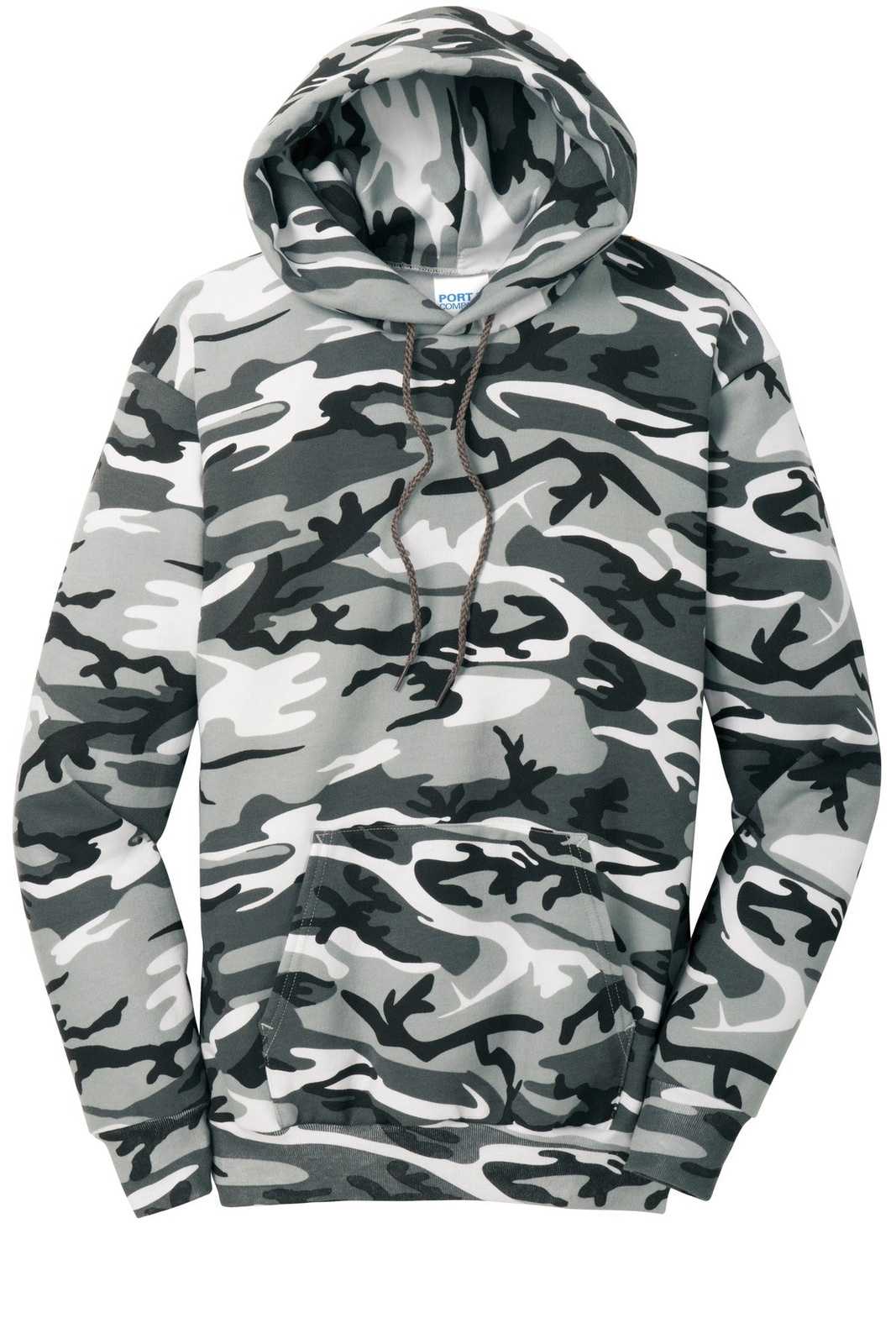 Port &amp; Company PC78HC Core Fleece Camo Pullover Hooded Sweatshirt - Winter Camo - HIT a Double - 5