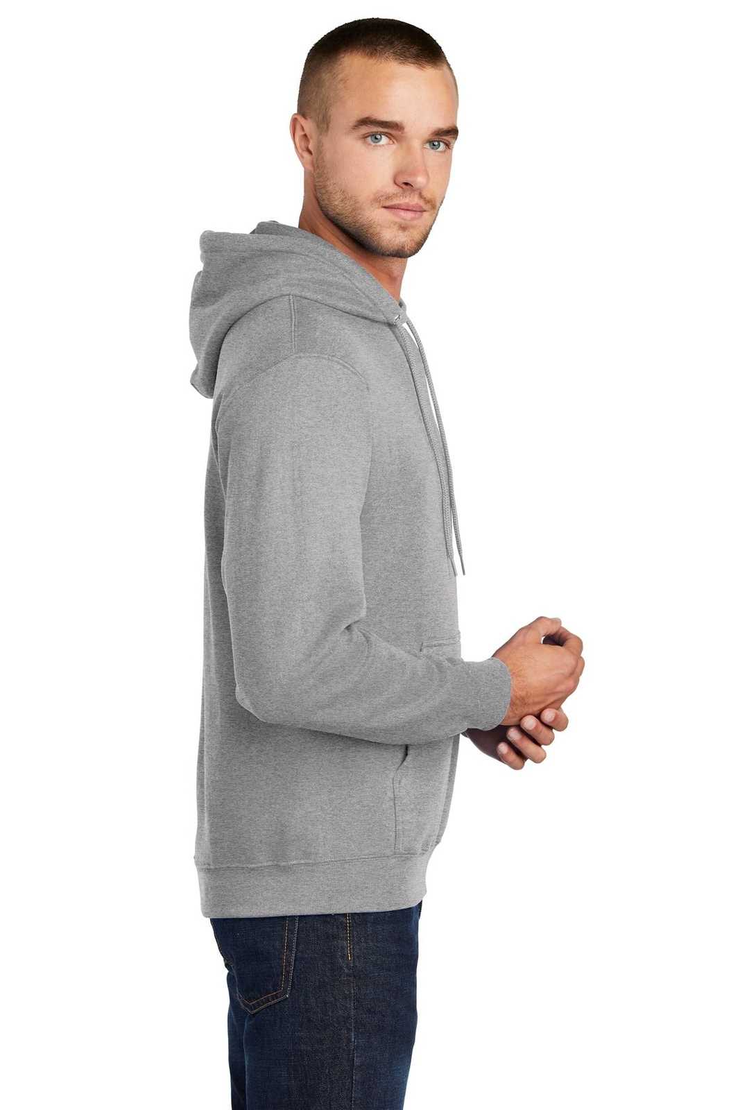 Port &amp; Company PC78HT Tall Core Fleece Pullover Hooded Sweatshirt - Athletic Heather - HIT a Double - 3