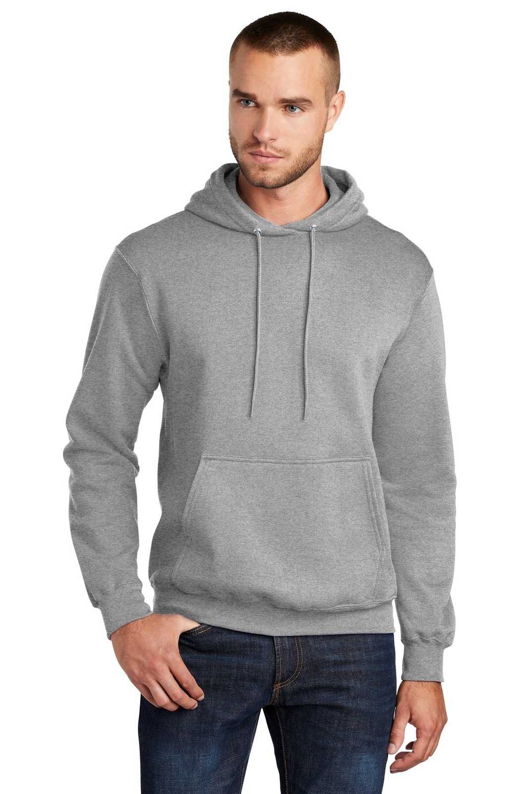 Port &amp; Company PC78HT Tall Core Fleece Pullover Hooded Sweatshirt - Athletic Heather - HIT a Double - 1