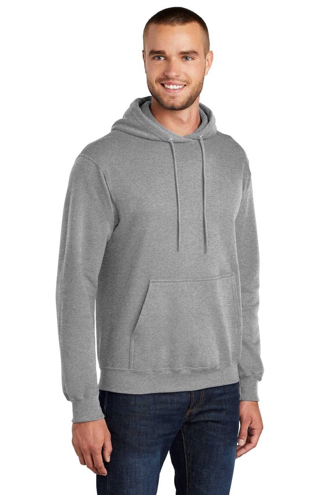 Port &amp; Company PC78HT Tall Core Fleece Pullover Hooded Sweatshirt - Athletic Heather - HIT a Double - 4