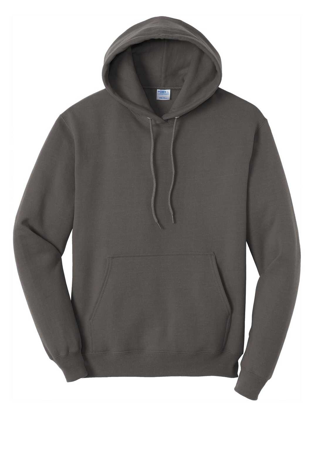 Port &amp; Company PC78HT Tall Core Fleece Pullover Hooded Sweatshirt - Charcoal - HIT a Double - 5