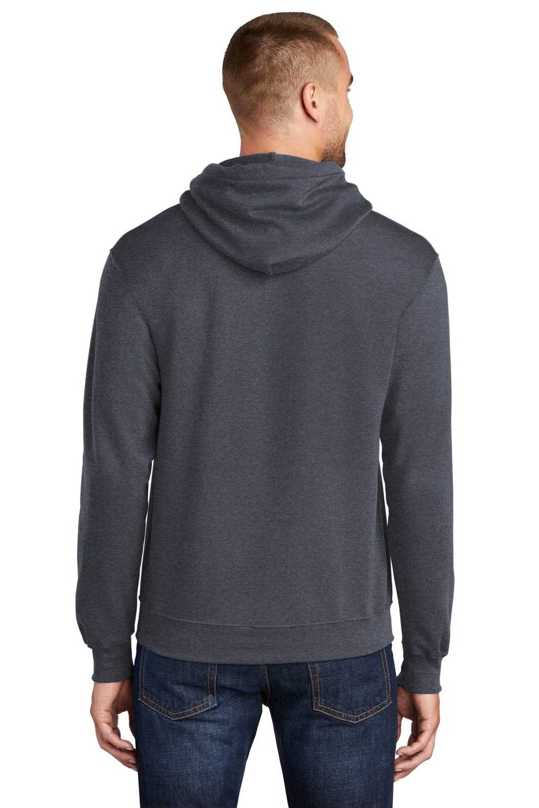 Port &amp; Company PC78HT Tall Core Fleece Pullover Hooded Sweatshirt - Heather Navy - HIT a Double - 2