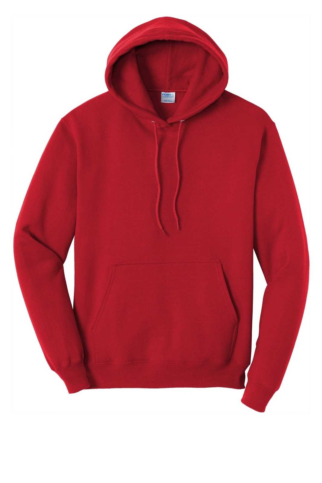 Port &amp; Company PC78HT Tall Core Fleece Pullover Hooded Sweatshirt - Red - HIT a Double - 5
