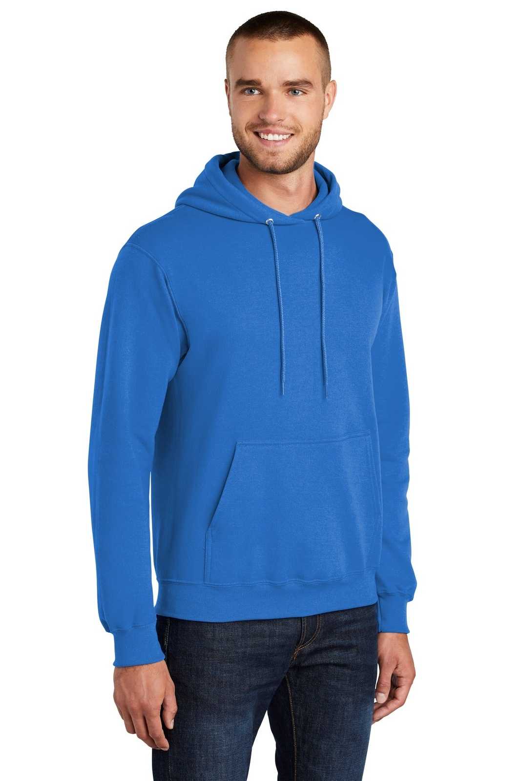 Port &amp; Company PC78HT Tall Core Fleece Pullover Hooded Sweatshirt - Royal - HIT a Double - 4