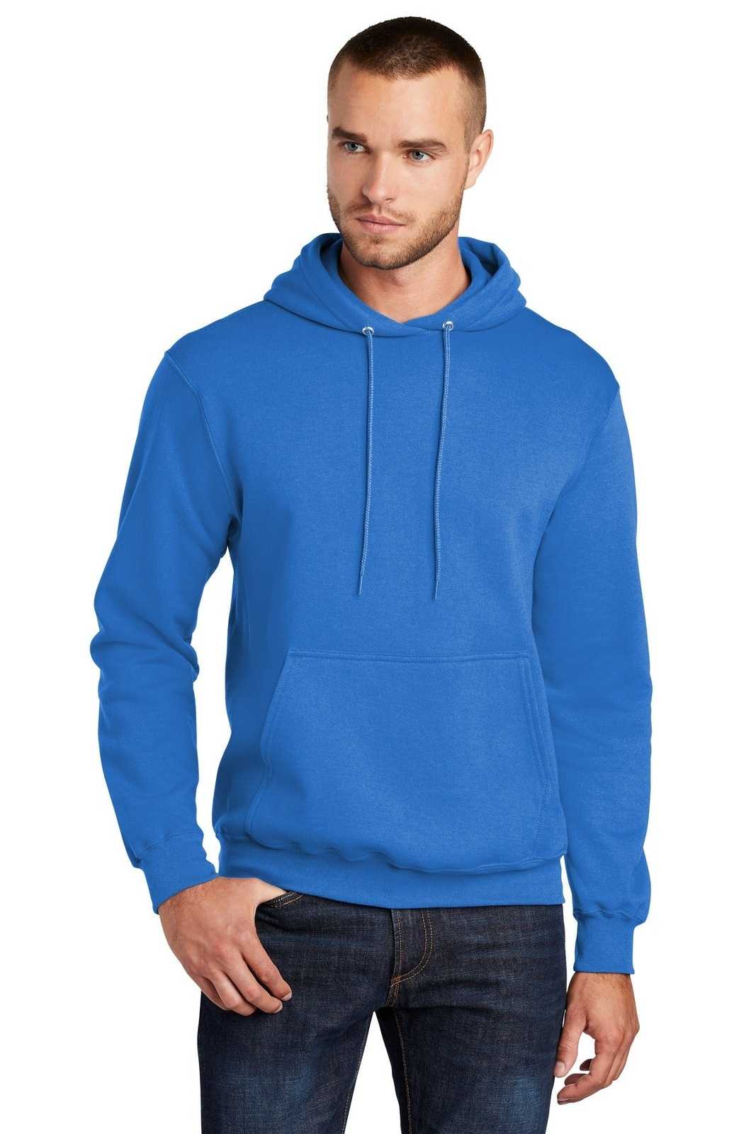 Port &amp; Company PC78HT Tall Core Fleece Pullover Hooded Sweatshirt - Royal - HIT a Double - 1