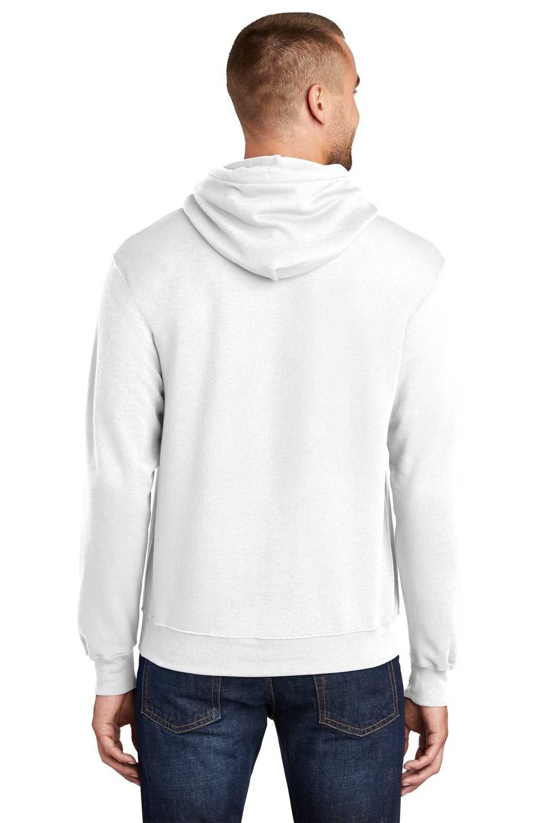 Port &amp; Company PC78HT Tall Core Fleece Pullover Hooded Sweatshirt - White - HIT a Double - 2