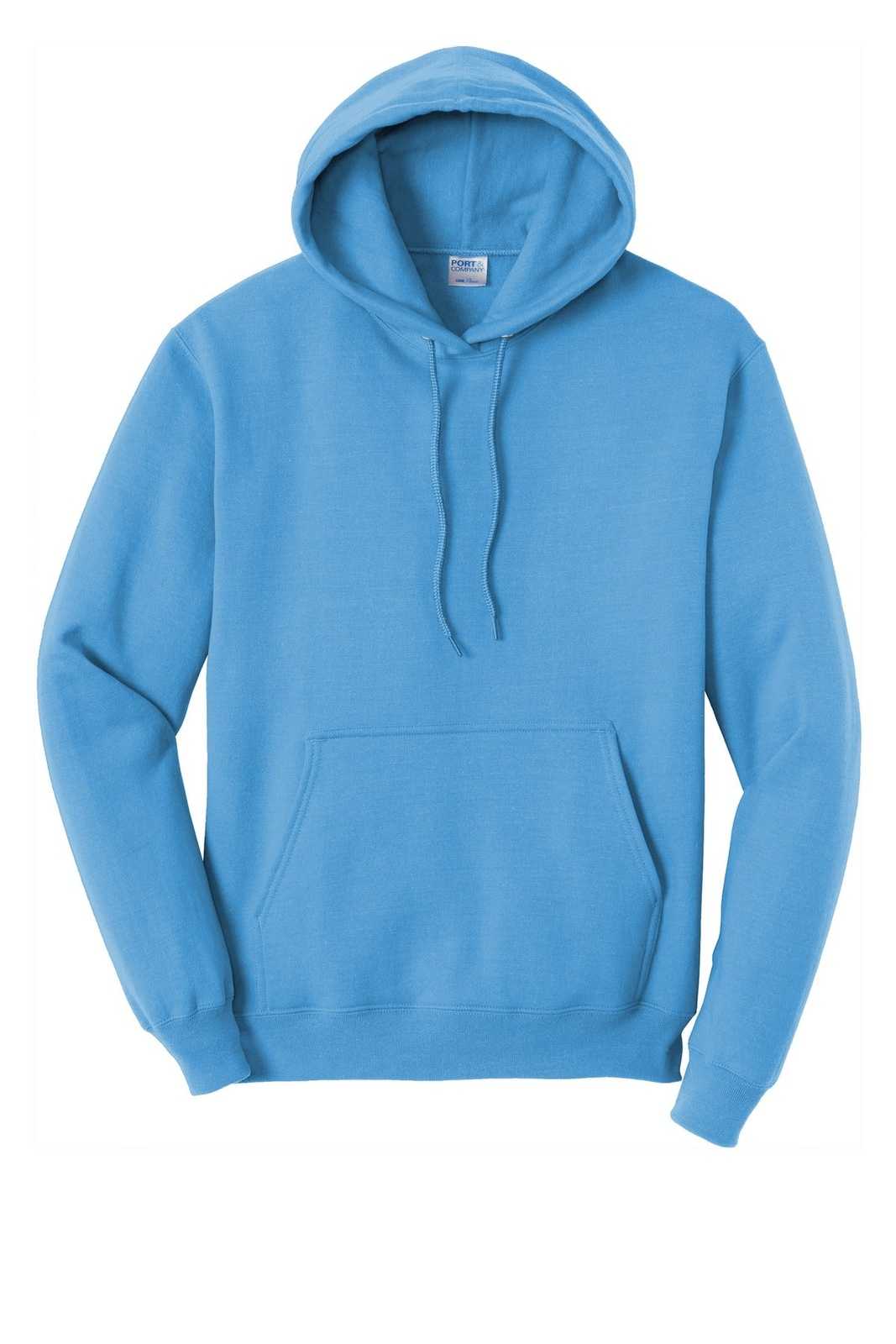Port &amp; Company PC78H Core Fleece Pullover Hooded Sweatshirt - Aquatic Blue - HIT a Double - 5