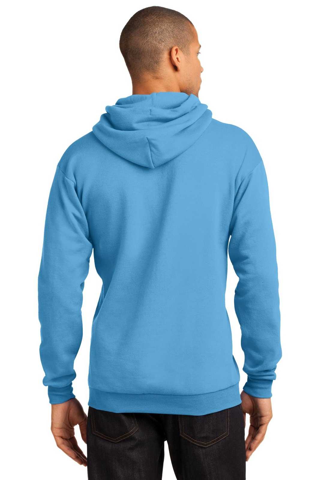 Port &amp; Company PC78H Core Fleece Pullover Hooded Sweatshirt - Aquatic Blue - HIT a Double - 2
