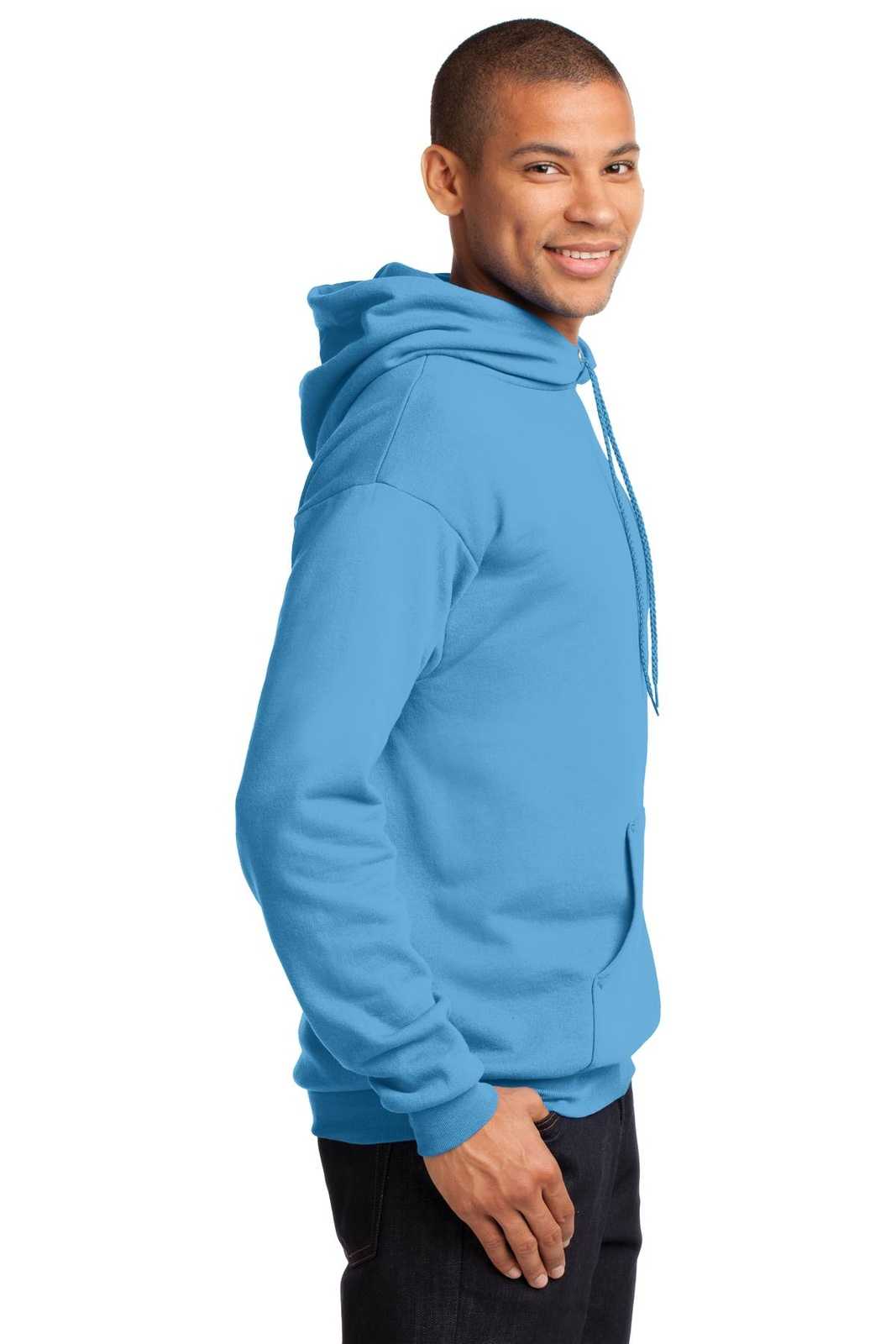 Port &amp; Company PC78H Core Fleece Pullover Hooded Sweatshirt - Aquatic Blue - HIT a Double - 3