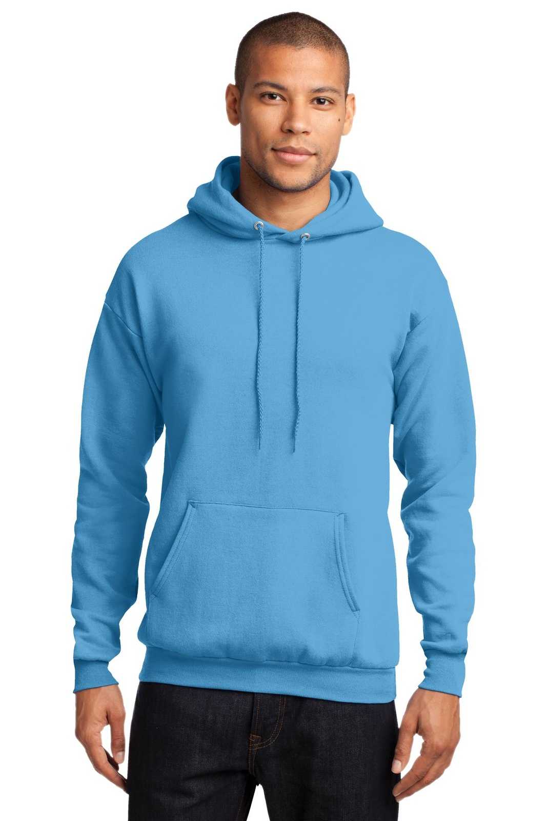 Port &amp; Company PC78H Core Fleece Pullover Hooded Sweatshirt - Aquatic Blue - HIT a Double - 1
